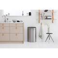 Cos de gunoi cu soft touch, Brabantia, Touch New Matt Fingerprint Proof, 40 L, 30.2x43.5x72.7 cm, otel, argintiu