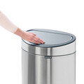 Cos de gunoi cu soft touch, Brabantia, Touch New Matt Fingerprint Proof, 40 L, 30.2x43.5x72.7 cm, otel, argintiu