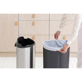 Cos de gunoi cu soft touch, Brabantia, Touch New Matt Fingerprint Proof, 40 L, 30.2x43.5x72.7 cm, otel, argintiu