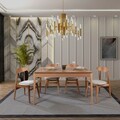 Set masa extensibila si 4 scaune, Hanah Home, Albero149, Natural