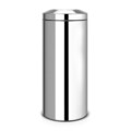 Cos de gunoi ignifug, Brabantia, Brilliant Steel, 30 L, 31.8x29.5x68.5 cm, otel, cu protectie impotriva incendiilor, argintiu