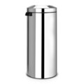 Cos de gunoi ignifug, Brabantia, Brilliant Steel, 30 L, 31.8x29.5x68.5 cm, otel, cu protectie impotriva incendiilor, argintiu