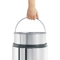 Cos de gunoi ignifug, Brabantia, Brilliant Steel, 30 L, 31.8x29.5x68.5 cm, otel, cu protectie impotriva incendiilor, argintiu