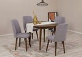 Set masa extensibila si scaune, Hanah Home, Vina 0701, Nuc / Gri