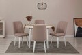 Set masa extensibila si 4 scaune, Vella, Vina 0900, PAL, Alb / Piatra