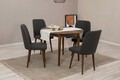 Set masa extensibila si 4 scaune, Vella, Vina 1053, PAL, Antracit / Nuc
