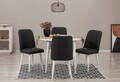 Set masa extensibila si scaune, Hanah Home, Vina 1053, Alb / Antracit