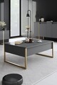 Set mobilier living, Bexley, Luxe, PAL, Antracit / Aur