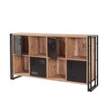 Set mobilier living, Sapphire, COSMO-TKM.12, PAL, Pin Atlantic / Negru