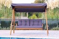 Balansoar de gradina 2 locuri, Swingo, Pera 2000, 203x116x180 cm, Cadru: 100% MOLID cu FSC®, Antracit