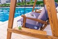Balansoar de gradina 2 locuri, Swingo, Pera 2000, 203x116x180 cm, Cadru: 100% MOLID cu FSC®, Antracit