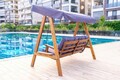 Balansoar de gradina 2 locuri, Swingo, Pera 2000, 203x116x180 cm, Cadru: 100% MOLID cu FSC®, Antracit