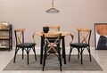 Set masă și scaune extensibile, Vella, Oliver, PAL, Stejar / Negru