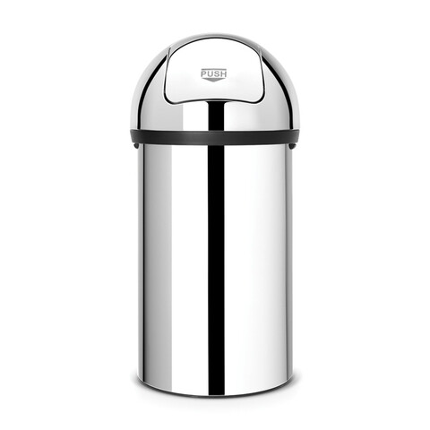 Cos de gunoi Push, Brabantia, Brilliant Steel, 60 L, 40x40x81 cm, otel, argintiu