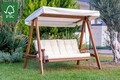 Balansoar de gradina 2 locuri, Swingo, Pera 2000, 203x116x180 cm, Cadru: 100% MID, Bej