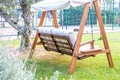 Balansoar de gradina 2 locuri, Swingo, Pera 2000, 203x116x180 cm, Cadru: 100% MID, Bej