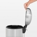 Cos de gunoi cu pedala, Brabantia, Retro Slim, 20 L, inox, argintiu