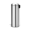 Cos de gunoi cu pedala, Brabantia, Retro Slim, 20 L, inox, argintiu