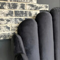 Pat matrimonial tapitat, cu tablie Calabria Velvet, Signal, 160x200 cm, catifea, gri