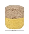 Taburet Jalaja, Bizzotto, D45 cm, iuta/umplutura bile polistiren EPS, natural/galben