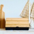 Cutie pentru paine Rakel, Homla, 38x25x21 cm, metal/lemn, negru/bej