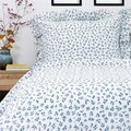 Lenjerie de pat dubla Melanie, Homla, 160x200 cm, 3 piese, bumbac, alb/albastru