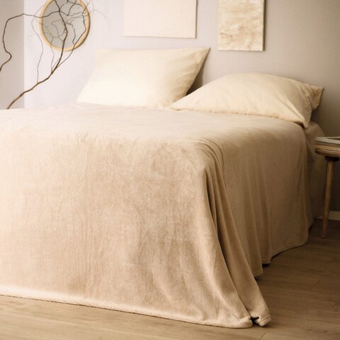 Cuvertura de pat Rote, Homla, 200x220 cm, poliester, bej