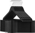 Set 20 de umerase din lemn masiv de artar Songmics, 44.5x1.2x23 cm, max 5 kg, negru