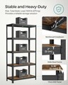 Raft modular pentru depozitare Songmics, 90x40x180 cm, 875 kg, MDF/otel, gri/maro