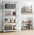 Set 2 rafturi pentru depozitare Songmics, 90x40x180 cm, 875 kg, MDF/otel, argintiu