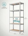 Set 2 rafturi pentru depozitare Songmics, 90x40x180 cm, 875 kg, MDF/otel, argintiu
