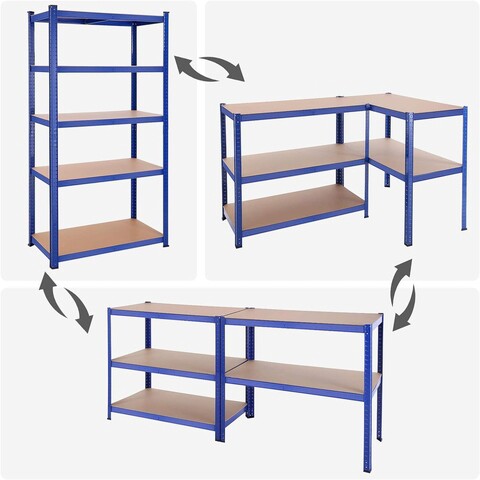 Raft modular pentru depozitare Songmics, 100x50x200  cm, 600 kg, MDF/otel, albastru