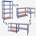 Raft modular pentru depozitare Songmics, 100x50x200  cm, 600 kg, MDF/otel, albastru