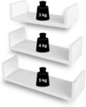 Set 3 rafturi de perete, Songmics, 40x10x9 cm, PAL, alb lucios
