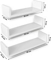 Set 3 rafturi de perete, Songmics, 40x10x9 cm, PAL, alb lucios