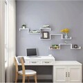 Set 3 rafturi de perete, Songmics, 40x10x9 cm, PAL, alb lucios
