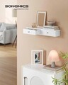 Raft de perete cu 2 sertare, Songmics, 65x15x10 cm, MDF, alb