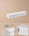Raft de perete cu 2 sertare, Songmics, 65x15x10 cm, MDF, alb