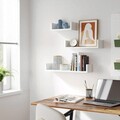 Set 3 rafturi de perete, Songmics, 60x15x10 cm, MDF, alb