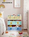 Organizator jucarii / mobilier camera copilului, Songmics, cu 7 cutii detasabile, 62.5x29.5x60 cm, multicolor
