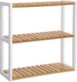 Raft de depozitare multifunctional Songmics, 60x15x55 cm, bambus, alb/natural
