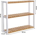 Raft de depozitare multifunctional Songmics, 60x15x55 cm, bambus, alb/natural