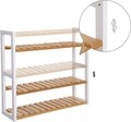 Raft de depozitare multifunctional Songmics, 60x15x55 cm, bambus, alb/natural