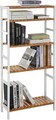 Raft de depozitare multifunctional Songmics, 60x26x130 cm, max 40 kg, bambus, alb/natural