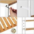 Raft de depozitare multifunctional Songmics, 60x26x130 cm, max 40 kg, bambus, alb/natural