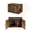 Dulap pentru litiera pisici / casa de toaleta pisici, Feandrea, 80x53x49.2 cm, PAL, maro rustic