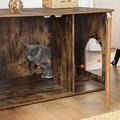 Dulap pentru litiera pisici / casa de toaleta pisici, Feandrea, 80x53x49.2 cm, PAL, maro rustic