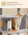 Ansamblu de joaca pisici / arbore pentru pisici XXL Cat Condo, Feandrea, 55x55x169 cm, PAL/plus/sisal, gri deschis
