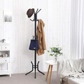 Cuier cu 12 agatatori Songmics, 49x176 cm, otel cu invelis rezistent la rugina, negru