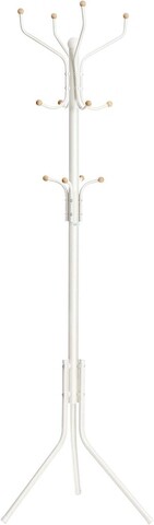 Cuier cu 12 agatatori Songmics, 44x44x182 cm, metal cu invelis rezistent la rugina, crem deschis